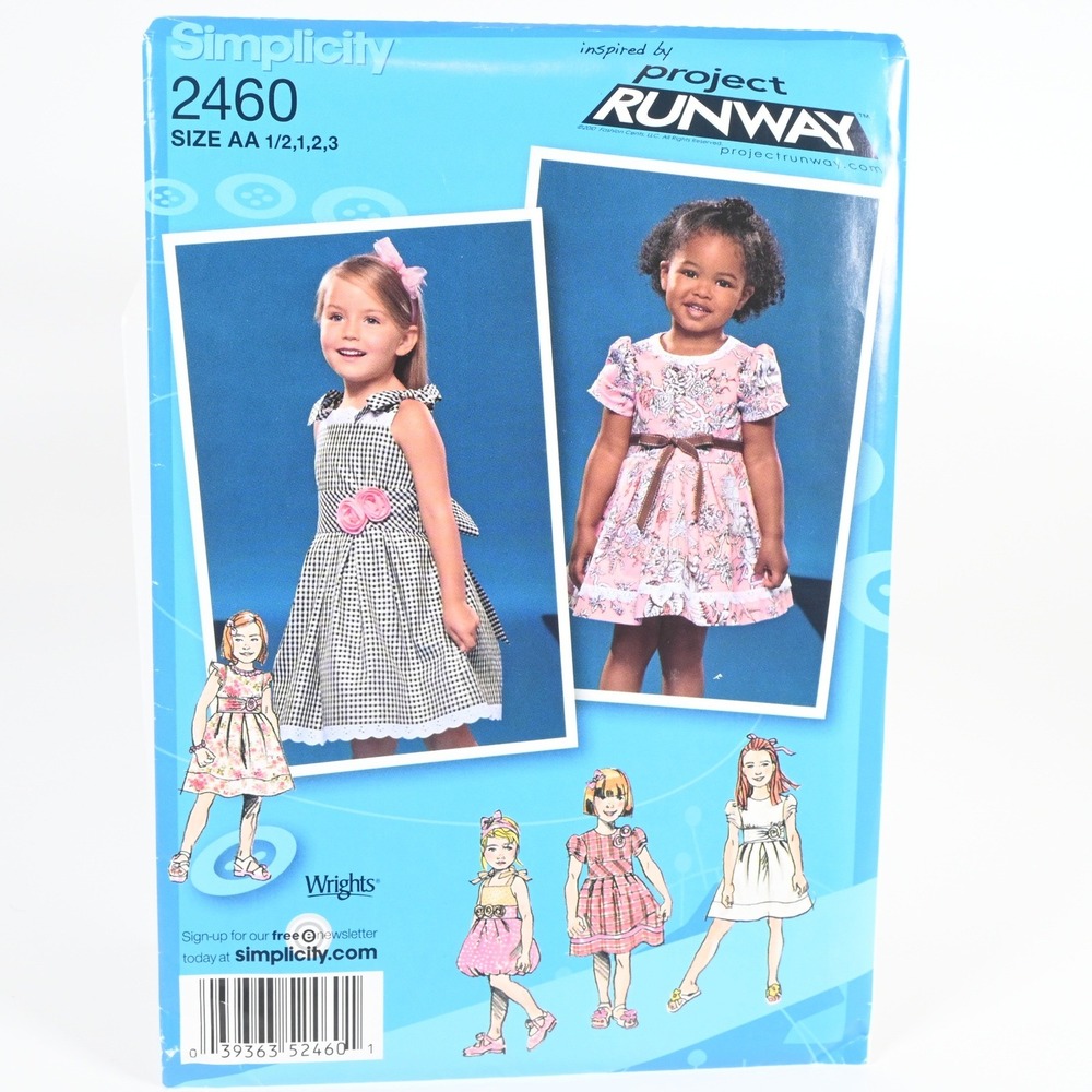 Simplicity 2460 Toddlers Child Dress Pattern AA 1/2-3 Uncut Factory Folded